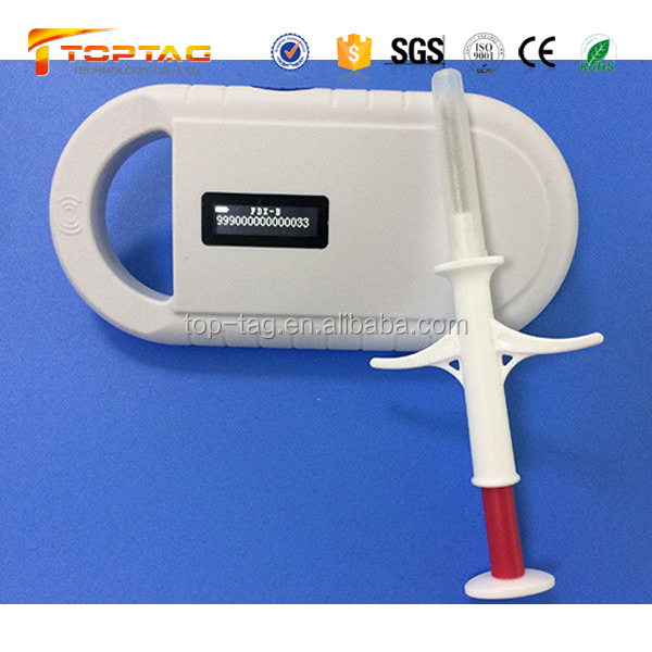 1,25*7 мм RFID животного микрочип, имплантируемые FDX-B RFID тег стекла с шприц