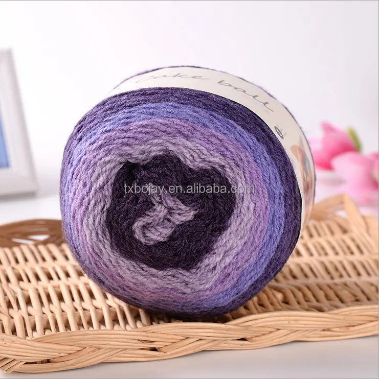 Melange Fancy Cake Yarn 20% Wool 80% Acrylic Blended Yarn for Hand Knitting and Crochet Scarf