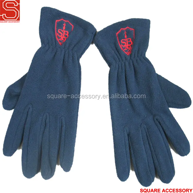 Custom Embroidery Logo Cheap Promotional Winter Warm Polar Fleece Gloves