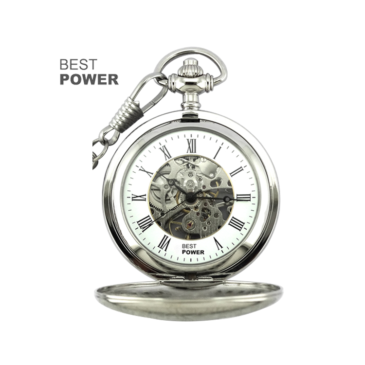 2019 Classic Stainless Steel Mechanical movement men pocket watch
