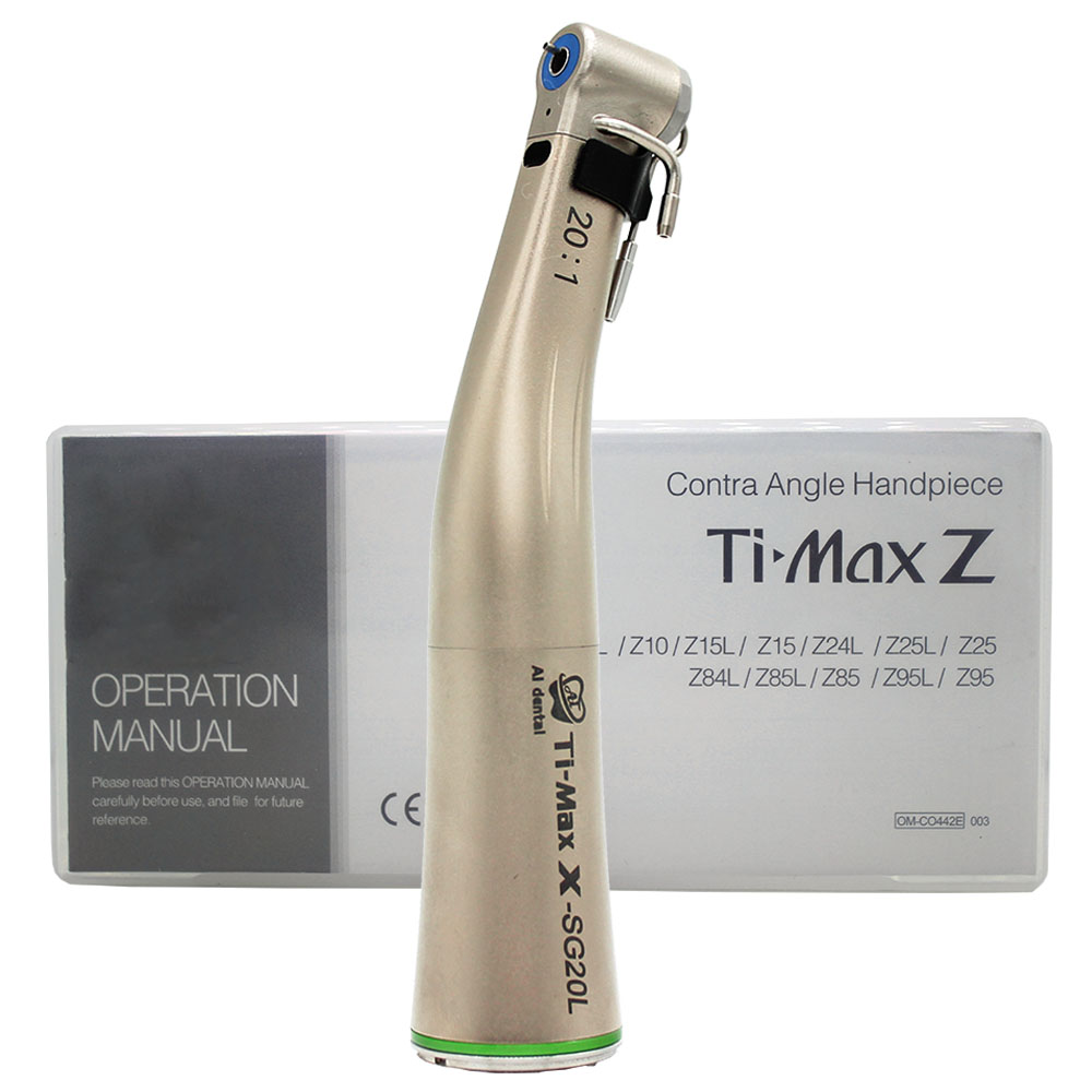TI-Max X-SG20L 20:1 Подлинная стоматологические низкоскоростные contra-angle насадка для имплантатов сокращение волоконно-оптического зубного лабораторный инструмент