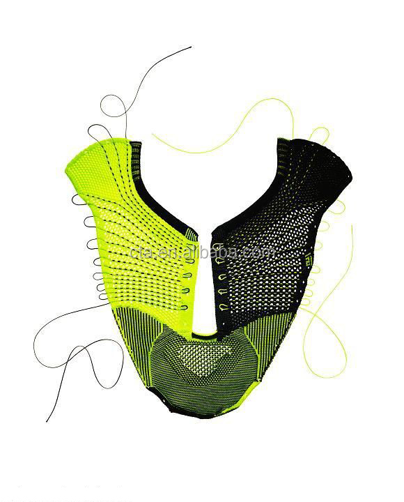Low melt nylon fiber for flyknit running shoes