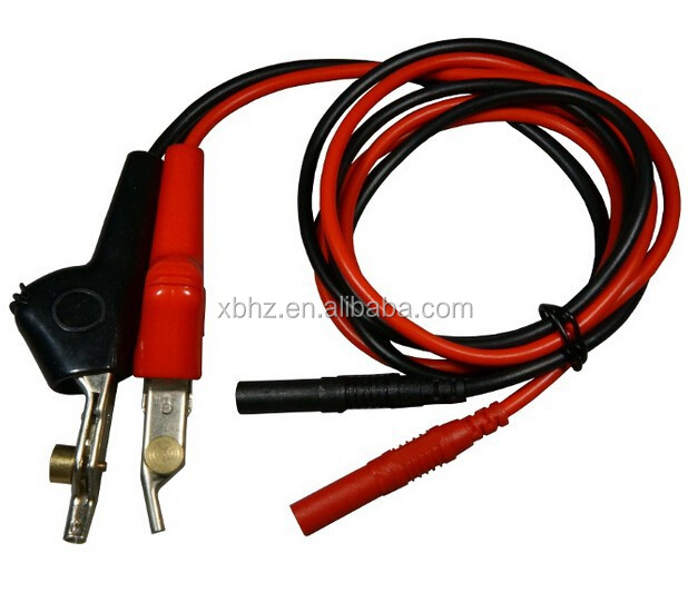 Test Cable Lead Alligator Clip Bed of Nails to Banana Plug Straight 1m
