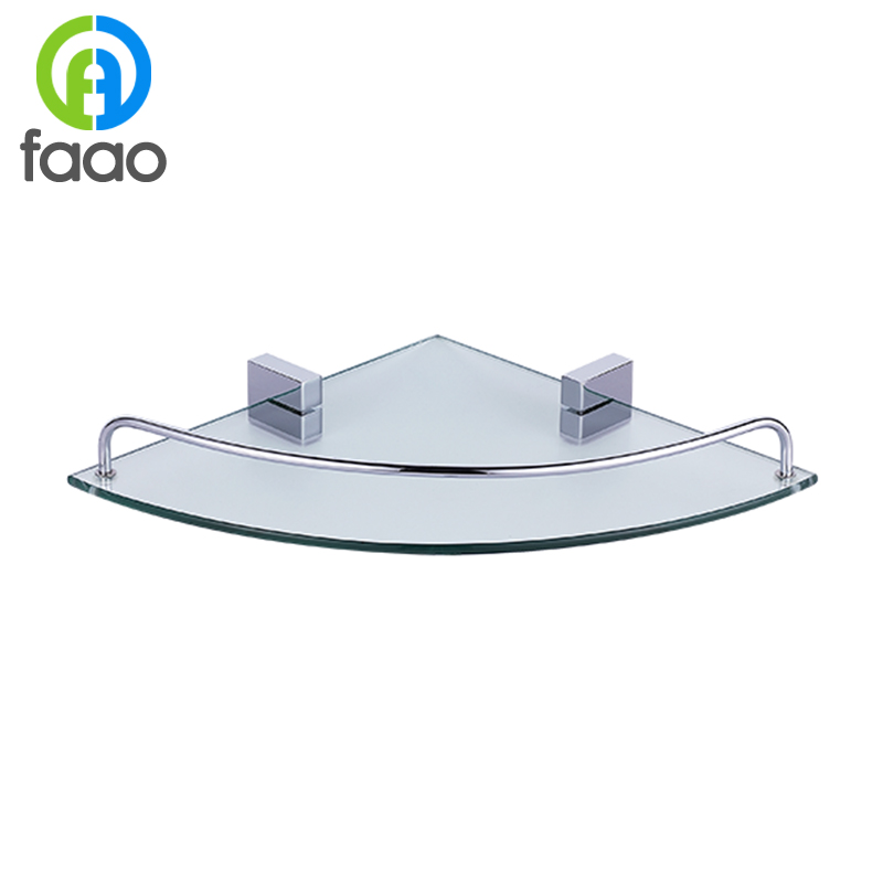 FAAO оптовая торговля Стеклянная угловая настенная полка для ванной комнаты