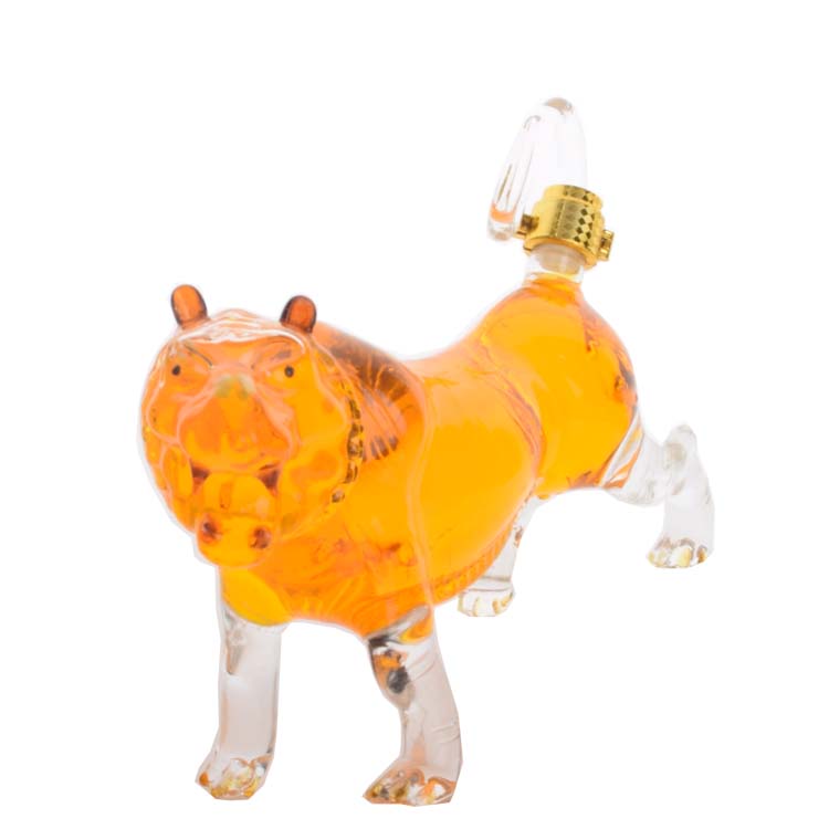 500ml Animal Shaped Glass Bottle Tiger Shaped Clear Glass Decanter