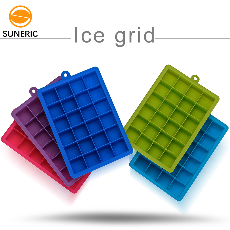 BPA Free Silicone Ice Tray Molds with Lid 24 Cavity Ice Cube Tray