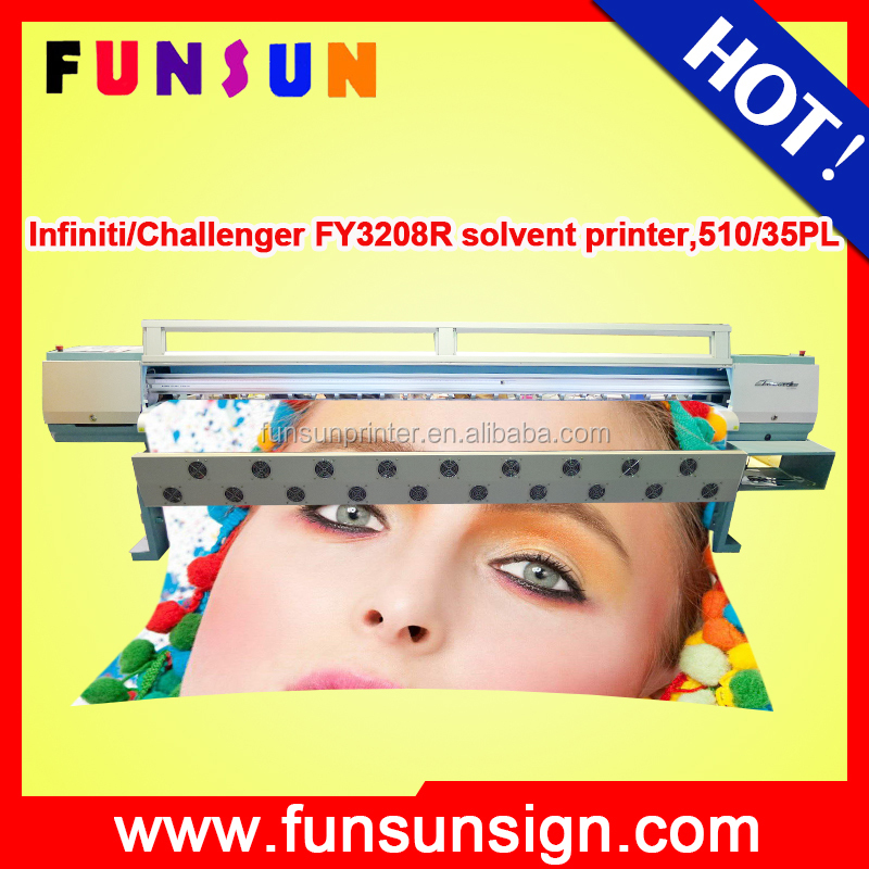 Низкая цена Infiniti/chanllenger FY-3208R 3.2 м растворителя принтер с SPT510/35pl головок