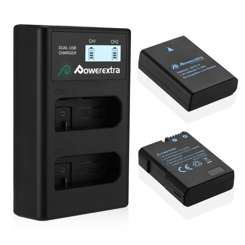 Высокая емкость 1500 мАч Nikon EN-EL14 EN-EL14a аккумулятор/Dual LCD Smart Nikon Battery Charger