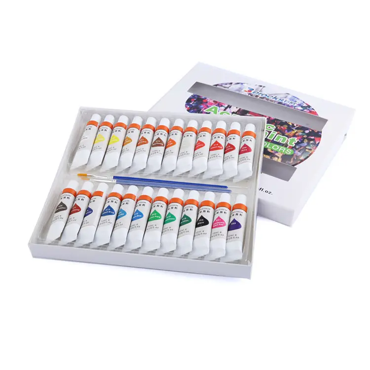 Customized Non-toxic Multi-color Professional Acrylic paint set 24