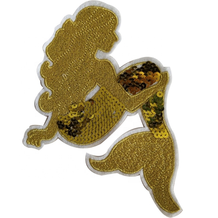 Cartoon DIY Bags And Shoes Accessories Sequin Custom Embroidery Mermaikd Patches