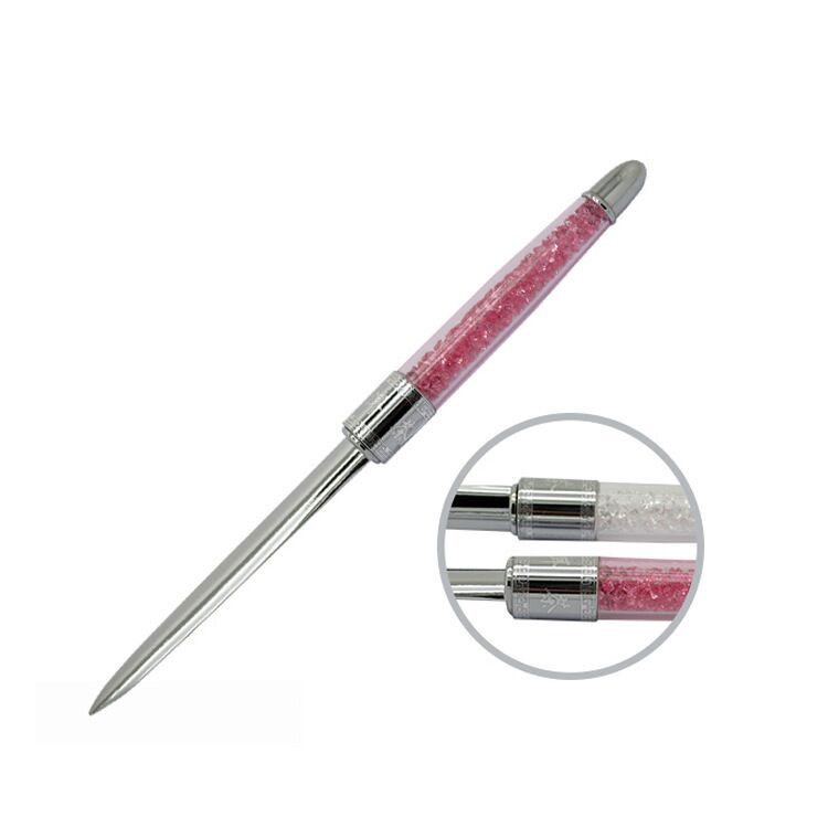 Creative design bling crystal handle letter opener for wedding gift girl's rhinestone pink metal envelope opener