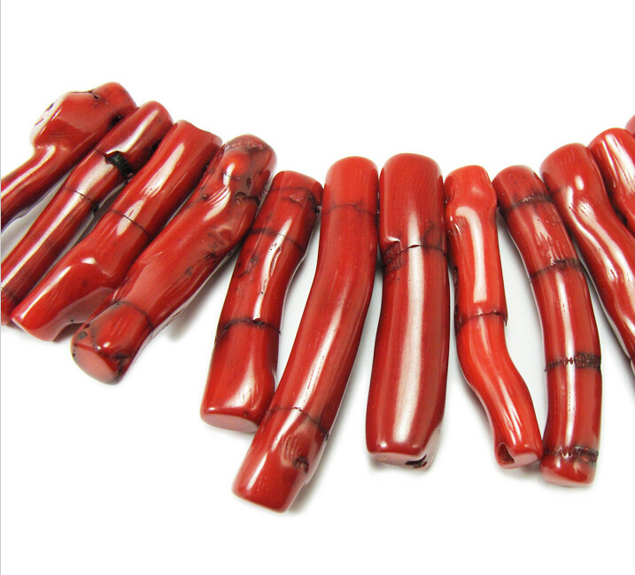 3-5x14-23mm 16 "strand Красный Бамбук Коралл Stick