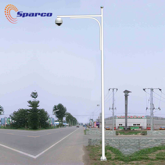 Sparco Time tested singal arm aluminum light pole round straight cctv camera post