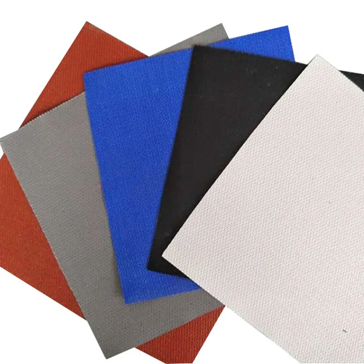 gray red orange 0.25mm 0.45mm 1mm single/double sides silicone rubber coated cloth fiberglass fabric  roll