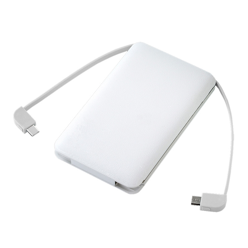 Alibaba онлайн продажи Новых Двойных встроенных кабелей Power Bank 5000 mah, зарядное устройство сотового телефона