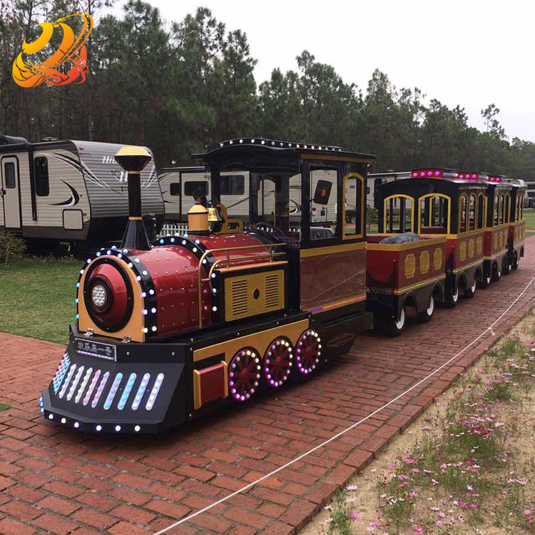 Outdoor playground 24 kids trackless tourist train amusement park train rides for sale