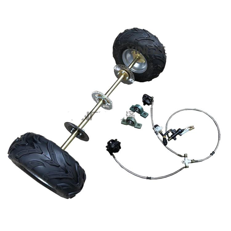 DIY Four Wheel GO KART KARTING ATV UTV Buggy 1M Rear Axle Disc Brake Pump With 7 Inch Wheel