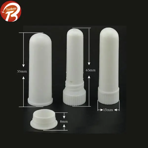 White blank PP nasal Inhaler for medicated oil blank nasal tube nasal stick with cotton wick