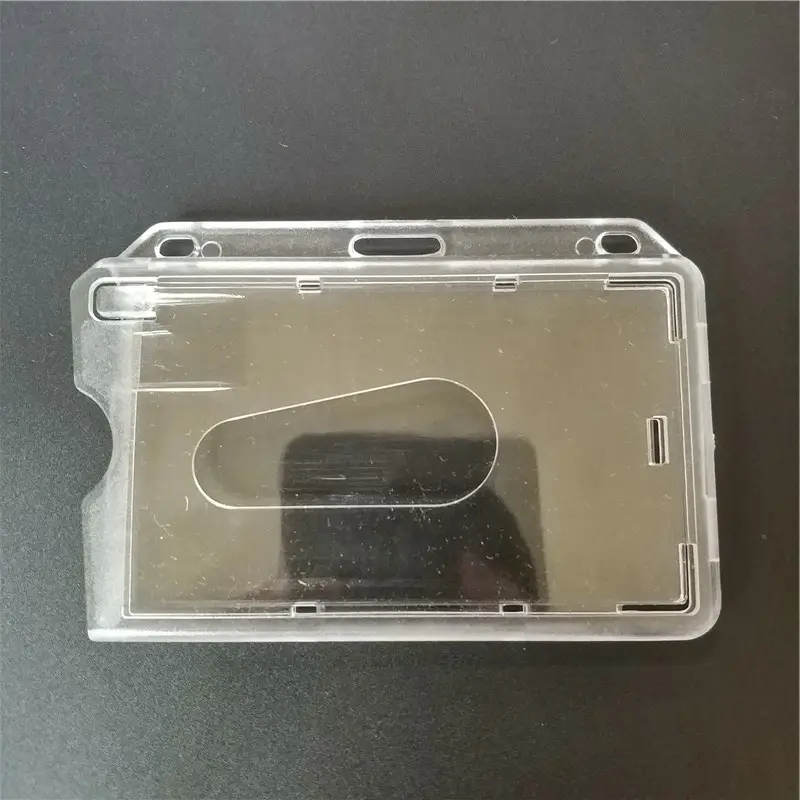 Transparent crystal horizontal ID badge plastic card holder