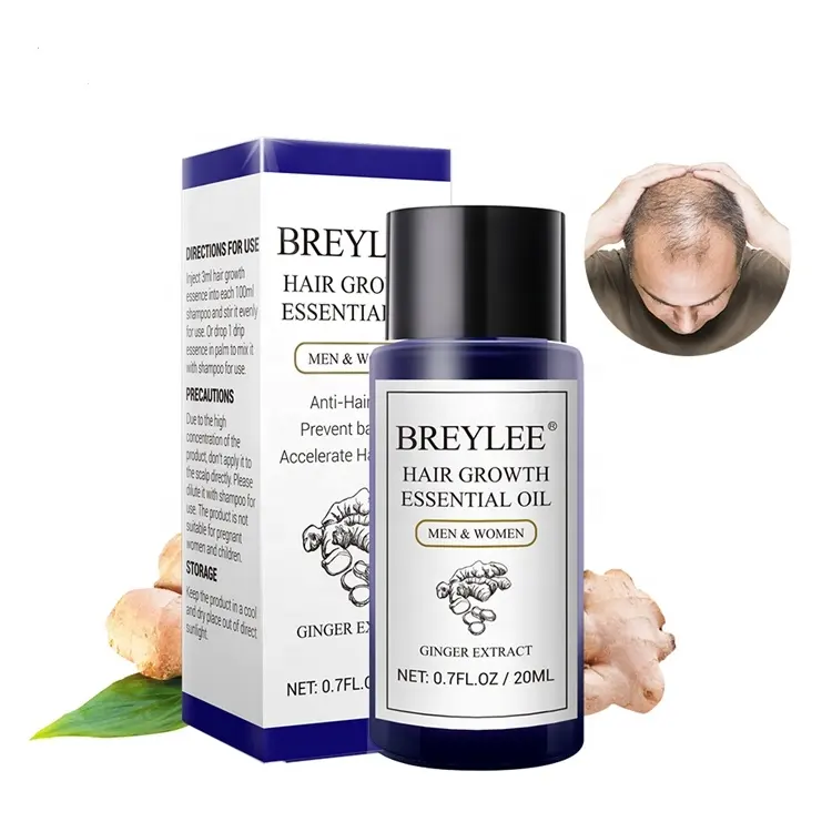 New BREYLEE Ginger extract Hair Growth Essence Oil For Man and Woman Hair Treatment