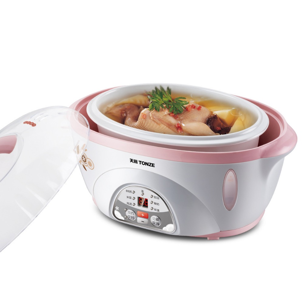 Electric Multi-functional 1.6L Ceramic slow cooker for home kitchen