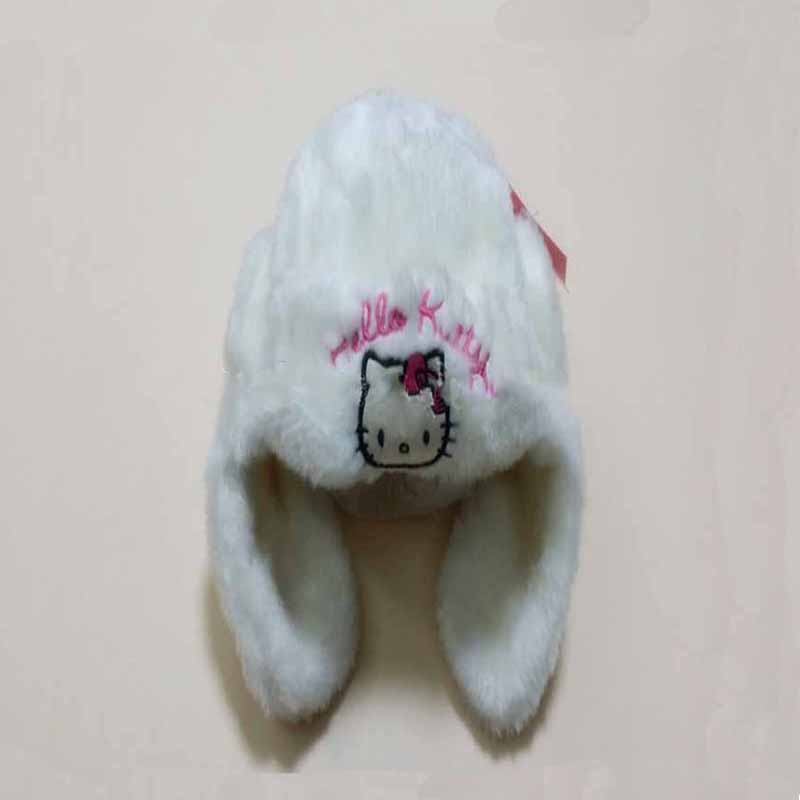 0917039 Высококачественная зимняя вязаная шапка с логотипом hello kitty для детей, шапки