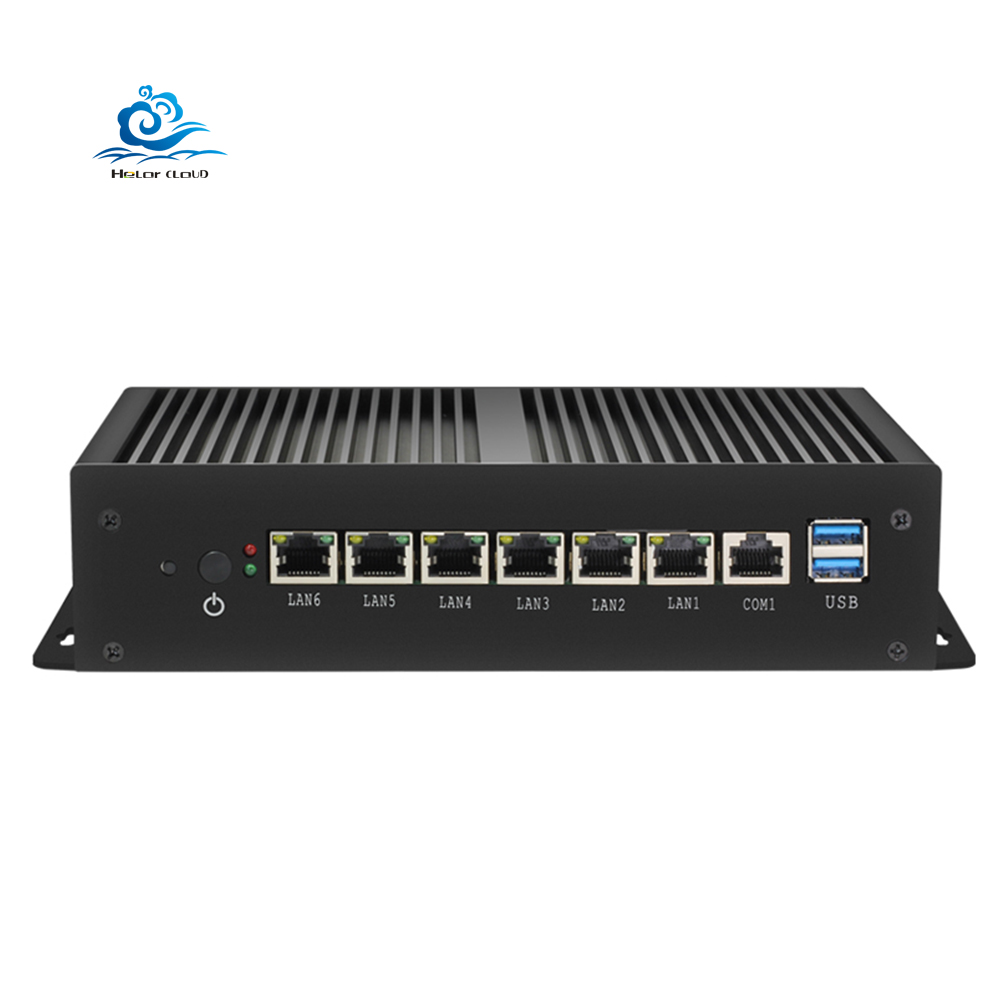 Безвентиляторный мини ПК In-tel Ce-leron 1007U 1037U процессоры 6 * LAN порты In-tel NIC RJ-45 Consel брандмауэр роутер run Pfsense RouterOS