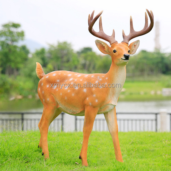 Outdoor large animal sculpture garden figurines of resin deer