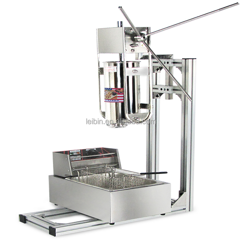 Hot spanish 5L stainless steel churros machine with fryer machine for sale