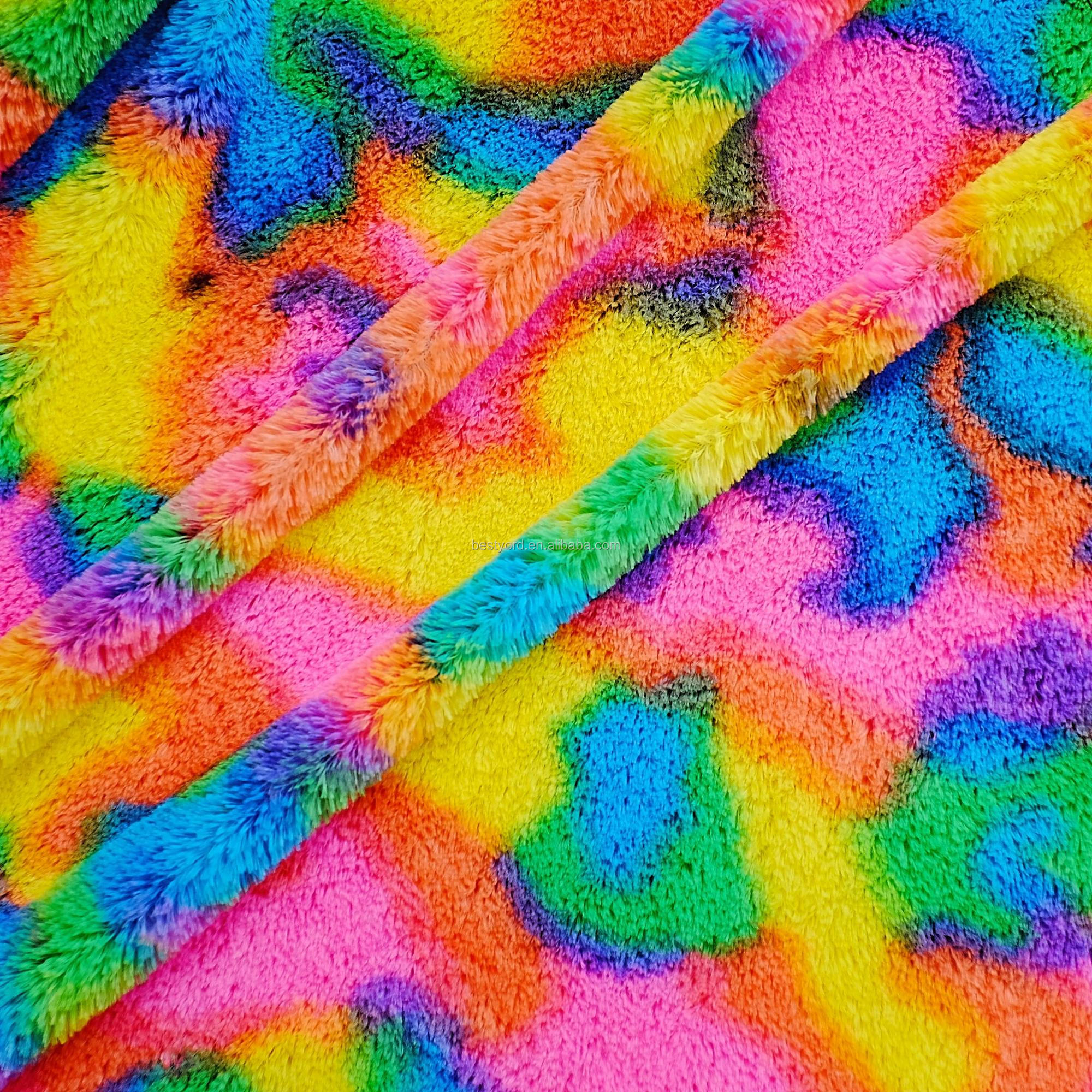 multi color plush fabric