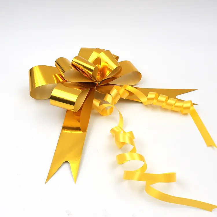 Wholesale Cheap PP Ribbon Gold Pull Bow For Gift
