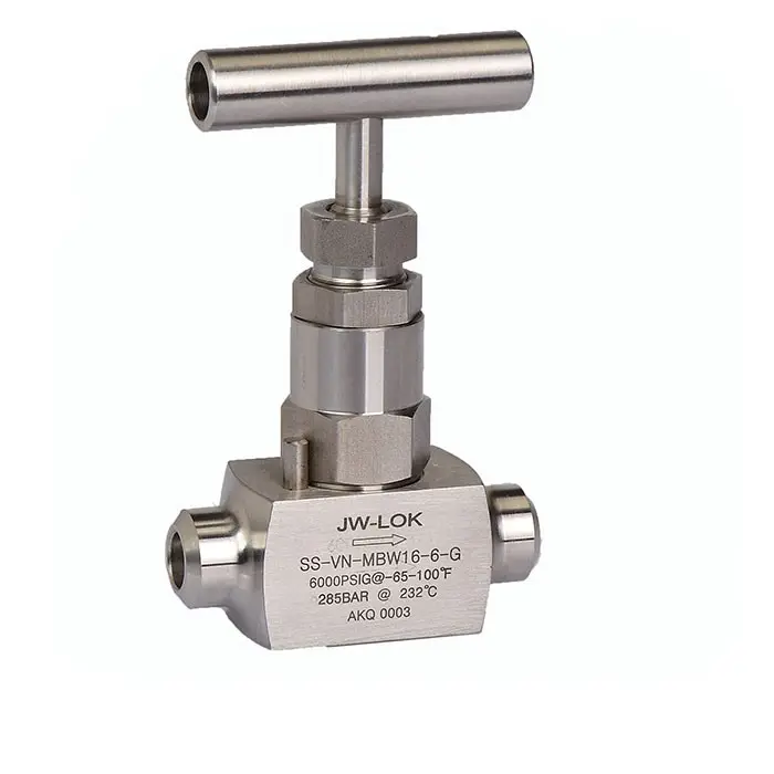 Stainless steel forged angle type ferrule fitting needle valve