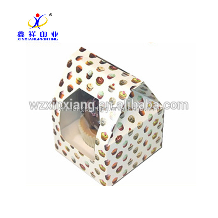 Xinxiang прекрасный Gable окна бумажные коробки торт и упаковка с ручкой