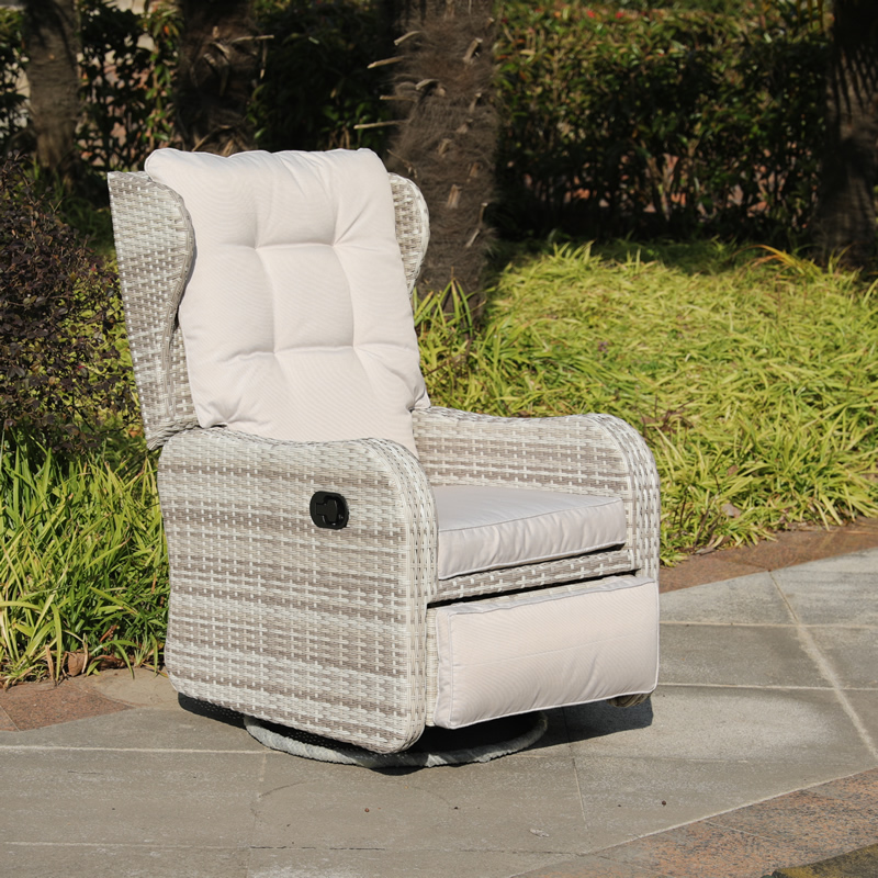 Multi-function outdoor patio PE rattan wicker sofa set with footrest