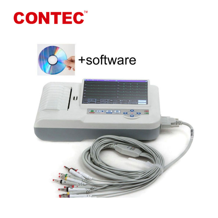 Оптовая продажа ECG600G 6-канальный электрокардиограф сенсорный экран диагностический оборудование ЭКГ