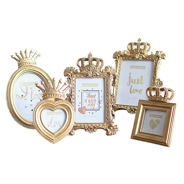 European design Crown 3 inch 6 inch 7 inch photo frame creative resin photo frames for home studio wedding decorations