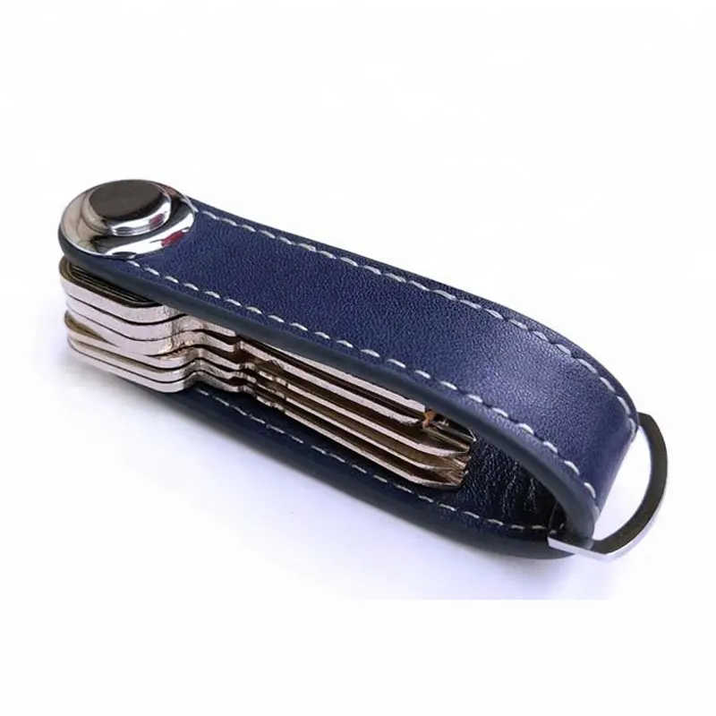 Popular Smart Compact Genuine Leather Key holder Organizer for 2-8 keys