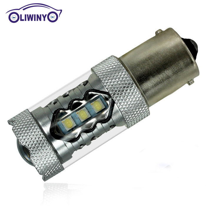 Бесплатная доставка 1156 80 Вт 16smd автомобиля светодиодные лампы тормоза Хвост обратный свет белый 100 Вт 3030 поворот Singal свет авто вождения лампы