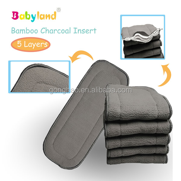 Китайские Оптовые Babyland тканевые подгузники древесный уголь бамбуковые вставки
