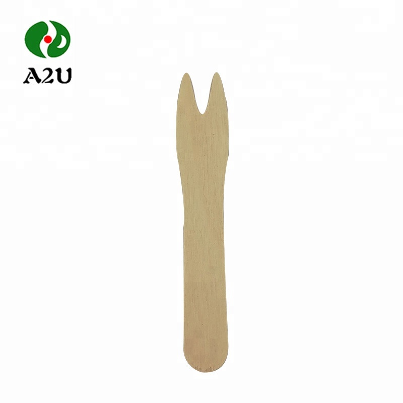 Eco Party Fruit Dessert Cake Compostable Wooden Chip Fork