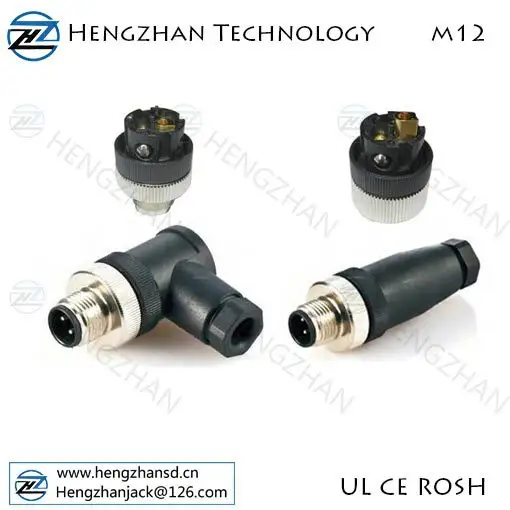 IP67 Waterproof M12 panel mount male connector C code,M12 male socket with wires rear fastenend connector