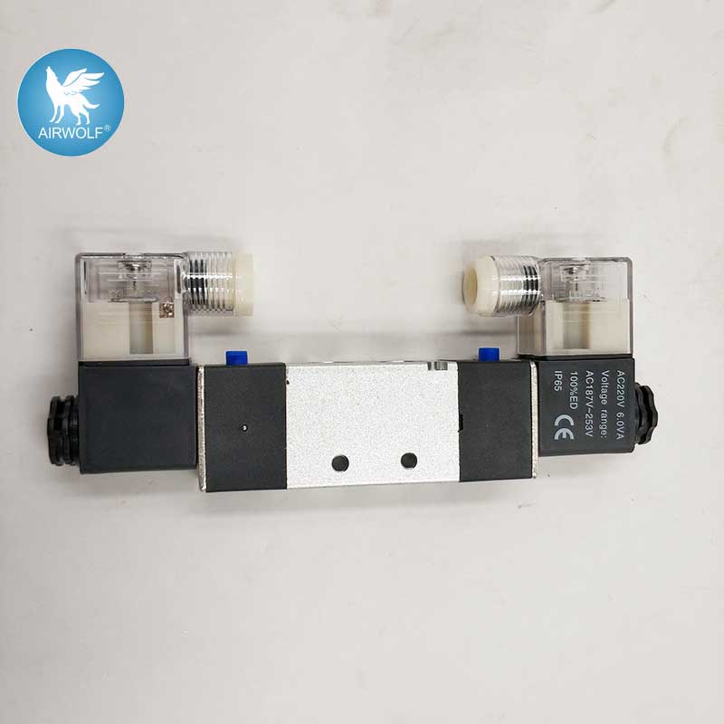 4V220-08 5/2 way двойная катушка DIN40050 1/4 "Электрический электромагнитный клапан