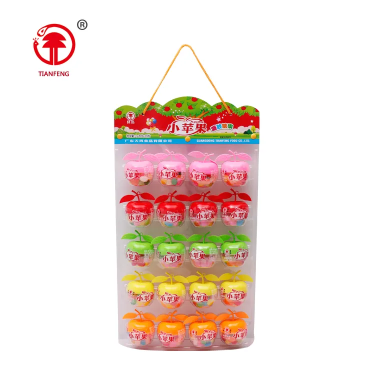 28g little apple shape bottle with colorful fruity mixed jelly bean candy