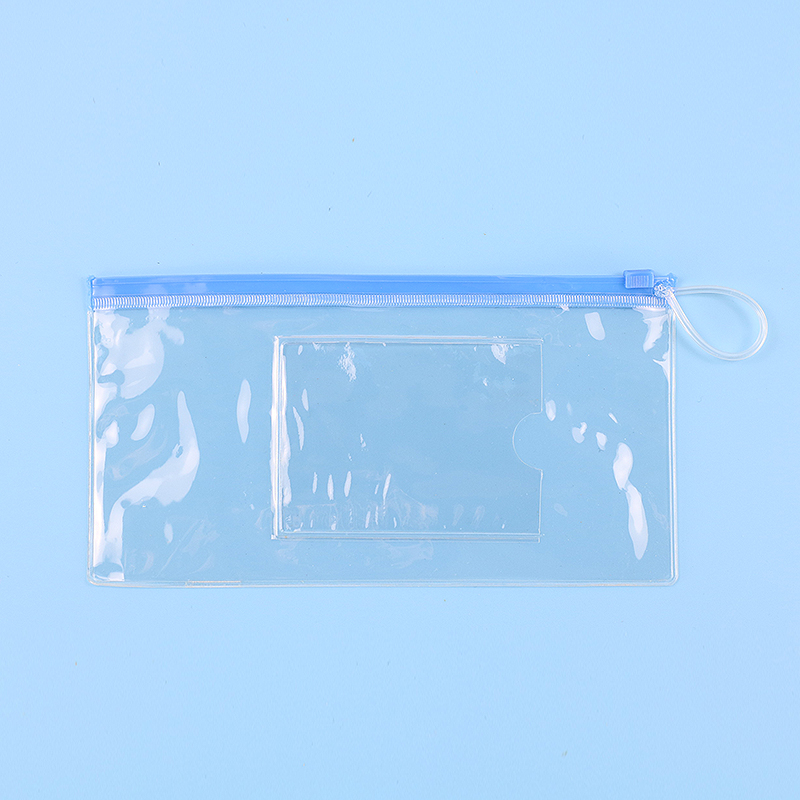 Дешевая прозрачная ручка стационарная сумка ПВХ прозрачная ziplock пенал с держателем для карт
