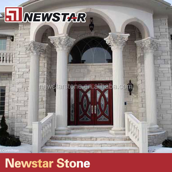 Newstar handcraft cap marble stone gate pillar design