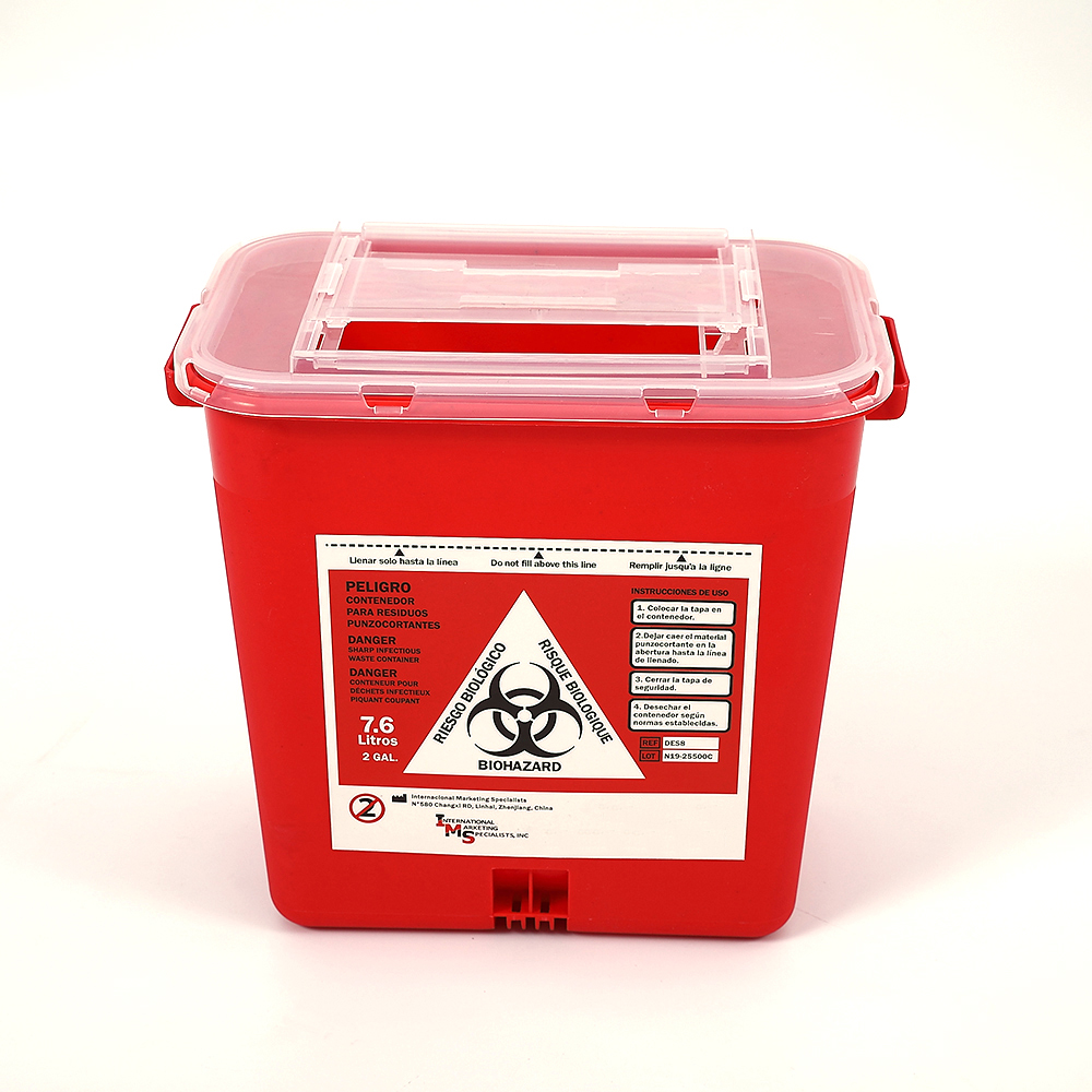 FDA УТВЕРЖДЕН 8L пластиковые медицинские одноразовые Biohazard острые контейнеры, острые контейнеры/
