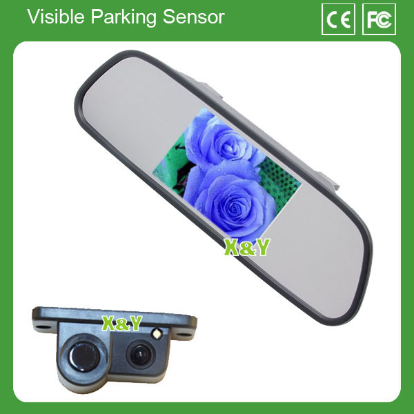 4.3 дюймов автомобиля видимых зеркало парковочный сенсор с задней камеры и 4 датчика pcs датчик парковки для тойота prius