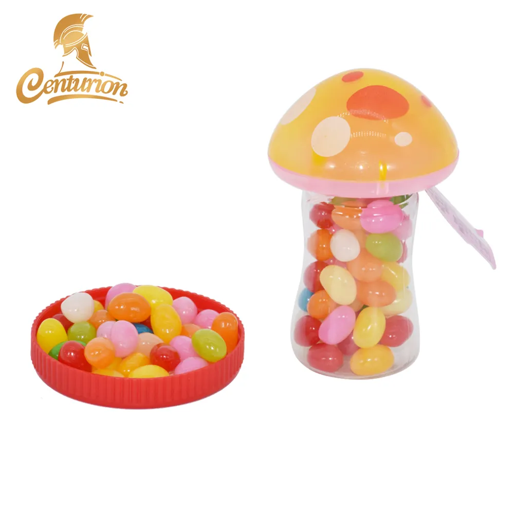 Hot selling colorful fruity juice red jelly bean light in mushroom bottle