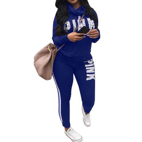 New Pink letter Plus Size Women Sportswear Set pencil pant with two piece 218223
