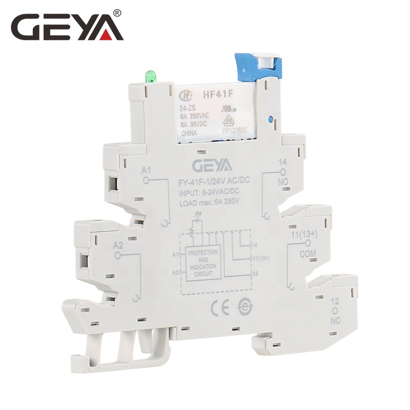 GEYA FY-41F-1 Hongfa реле с гнездом 1 канальный релейный модуль 12V 24V AC DC релейная плата электронного